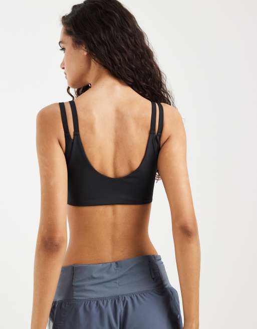 adidas Performance – Optime – Wendbarer Sport-BH in Schwarz mit leichter Stützfunktion und verdrehtem Design, 4 von 4