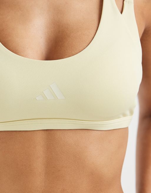 adidas performance - Optime - Workout - Bh met lichte ondersteuning en bandjes in geel, 3 van 4