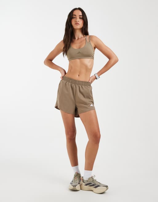 adidas Performance - Optime - Workout - Bh met lichte ondersteuning en bandjes in kaki, 2 van 4