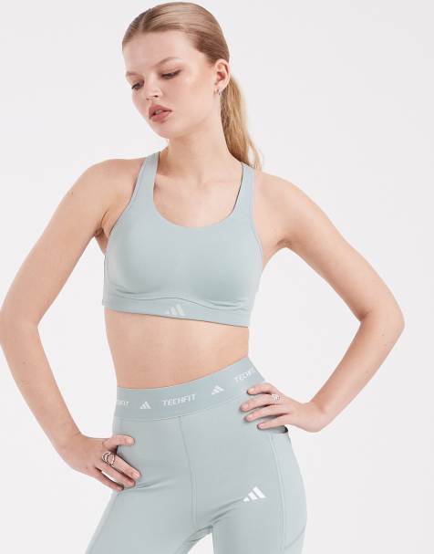 adidas Performance - Optime Workout - Brassière de sport maintien renforcé - Vert sauge - view 1