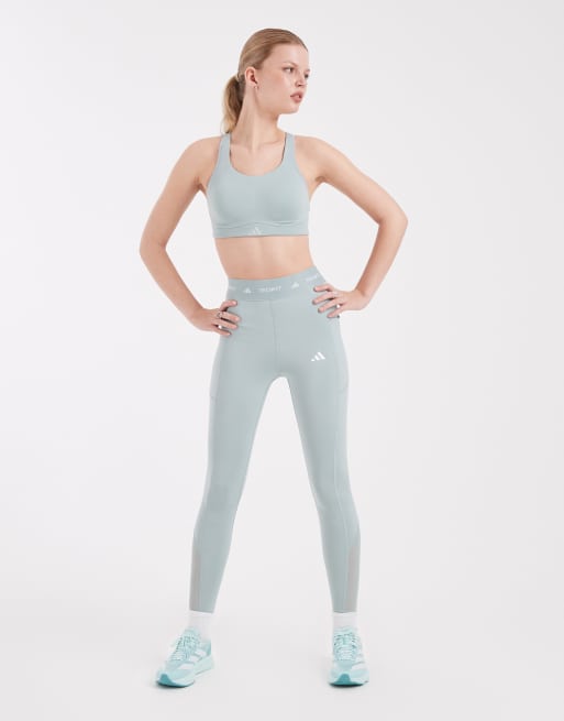 adidas performance Optime workout high support bra in wonder sage, 4 of 4