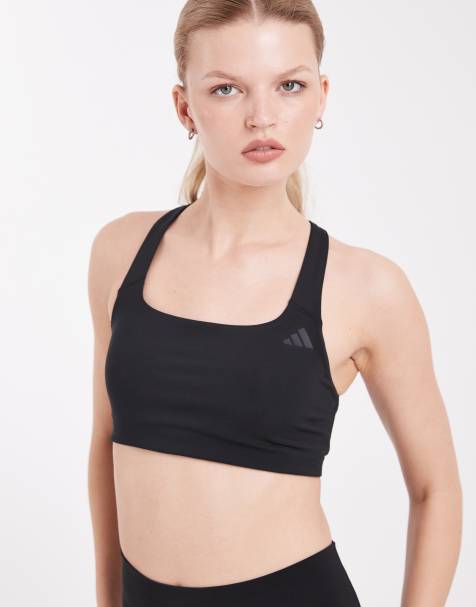 adidas performance Optime workout medium support bra in black