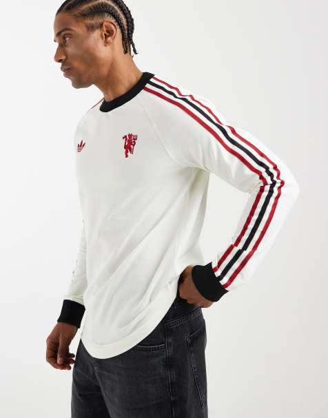 adidas Performance - Originals - Camiseta blanco hueso de manga larga con diseño del Manchester United - view 1