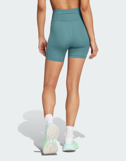 adidas performance – Own The Run – Bladoturkusowe szorty legginsy, 2 z 4