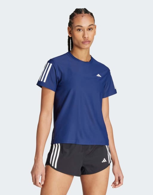 adidas Performance – Own the Run – Ciemnoniebieski T-shirt do biegania