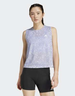 adidas Performance - Own The Run Climacool - Tanktop in Dash grey und Violet Tone mit den 3 Streifen-Grau