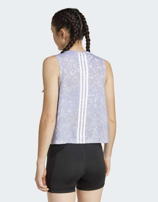 adidas Performance – Own The Run Climacool – Tanktop in Dash grey und Violet Tone mit den 3 Streifen, 2 von 4