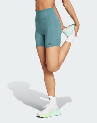 adidas Performance - Own The Run - Kurze Leggings in Preloved Teal-Blau