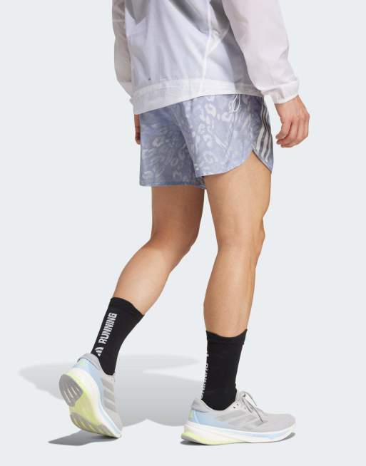 adidas Performance – Own The Run – Shorts in Dash Grey und Violet Tone mit den 3 Streifen, 3 von 5