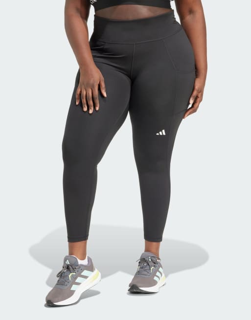 adidas Performance - Own The Run - Sorte leggings i 7/8-længde i plus size