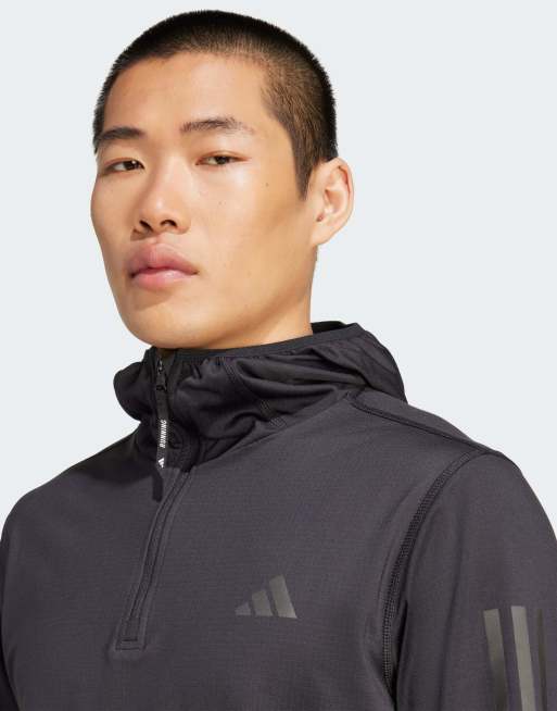 adidas performance - Own The run - Winterjack met capuchon en korte rits in zwart, 3 van 5
