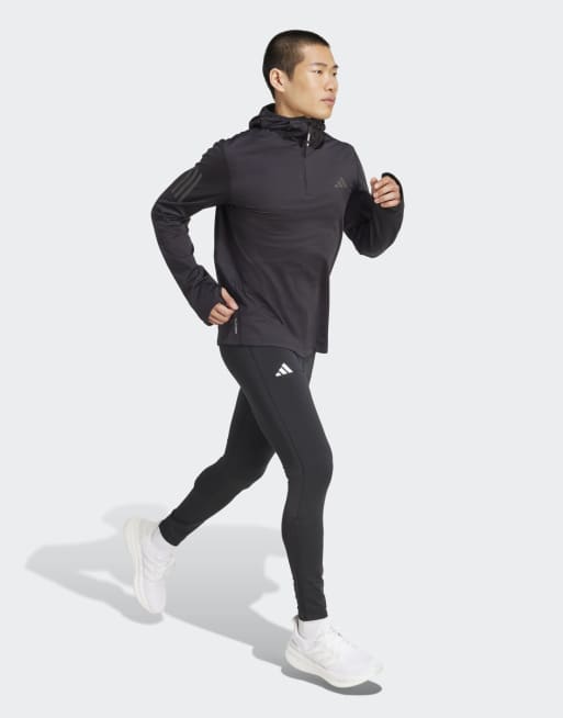 adidas performance - Own The run - Winterjack met capuchon en korte rits in zwart, 5 van 5