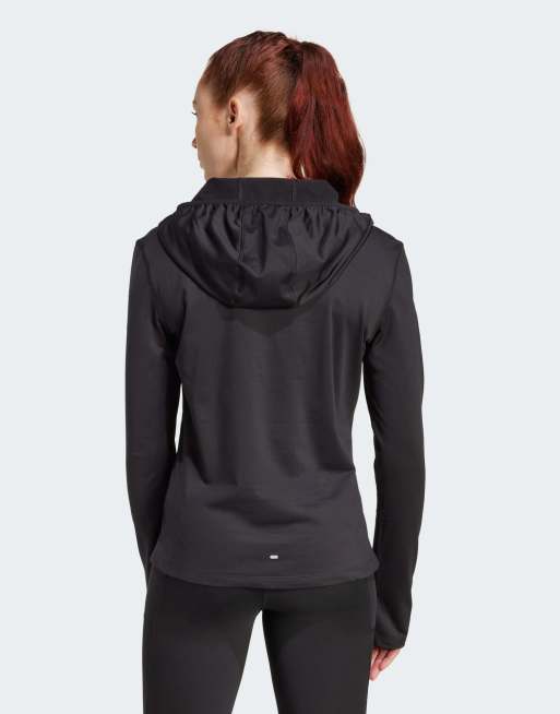 adidas performance - Own The run - Winterjack met capuchon en korte rits in zwart, 2 van 4
