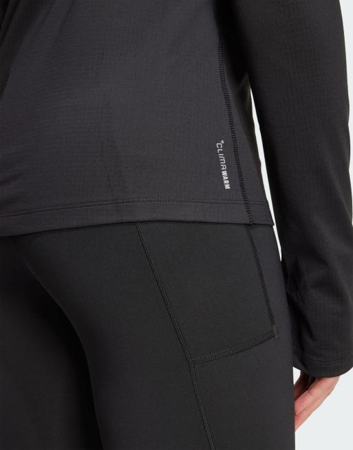 adidas performance - Own The run - Winterjack met capuchon en korte rits in zwart, 3 van 4