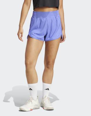adidas Performance - Pacer All Gym Seasonal - Gerippte Shorts in Semi Cobalt Blue mit hohem Bund und gleichfarbigem 3-St...
