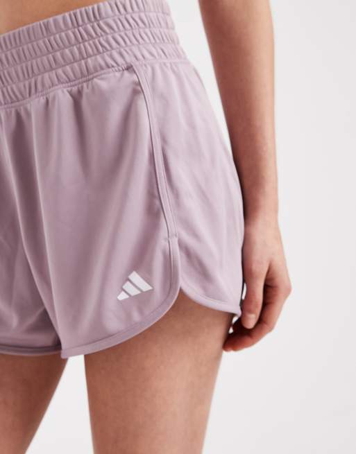 adidas Performance - Pacer Essentials - Gebreide short met hoge taille in lichtpaars, 3 van 5