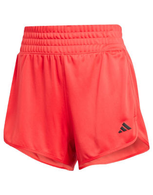 adidas Performance - Pacer - Essentials - Strickshorts in Pure Ruby / Schwarz mit hohem Bund-Rot