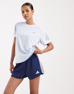 adidas performance - Pacer - Short de sport à taille haute - Bleu foncé et blanc