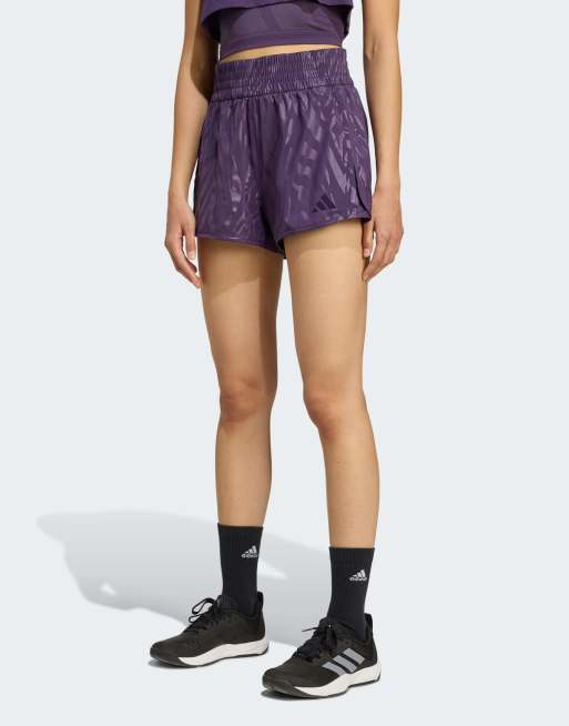 adidas performance - Pacer - Training - Geweven short met hoge taille in aurora pruimenkleur