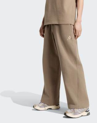 Adidas Uomo Beige Kit Small Logo Wide Joggers - Pantaloni - Taglia Xl - Jersey Di Cotone - Immagine 3