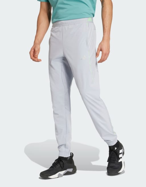 adidas Performance - Pantaloni sportivi tecnici color argento halo/lime burst