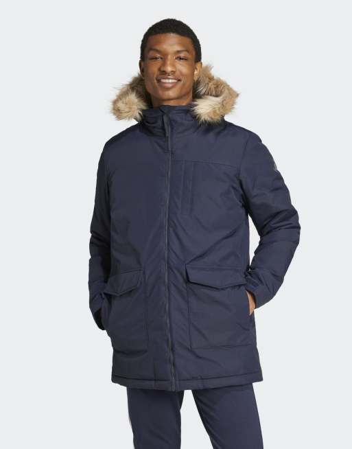 adidas performance - Paveric - Parka color inchiostro legend con pelliccia