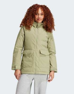 adidas Performance - Paveric - Parka in Tent Green mit Kunstpelz-Grün