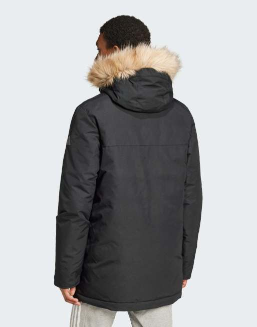 adidas performance - Paveric - Parka nero con pelliccia, 4 di 4