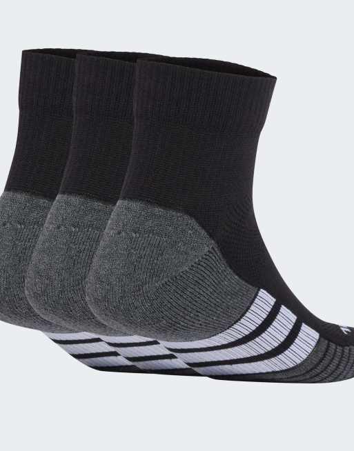 adidas Performance – Performance Climacool – 3er-Pack gepolsterte Quarter-Socken in Schwarz / Weiß, 3 von 3