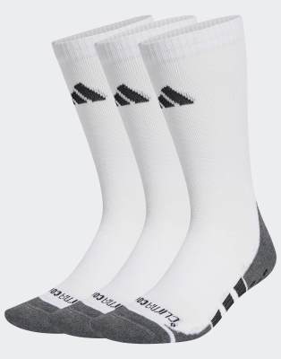 adidas Performance - Performance Grip Climacool - 3er-Pack gepolsterte Crew-Socken in Weiß, Dark Grey Heather und Schwar...
