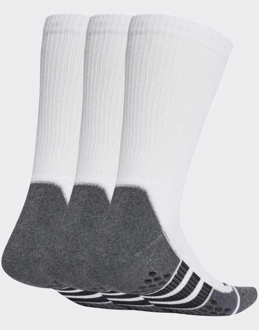 adidas performance Performance grip climacool cushioned crew socks 3 pairs in white / dark grey heather / bl, 2 of 3