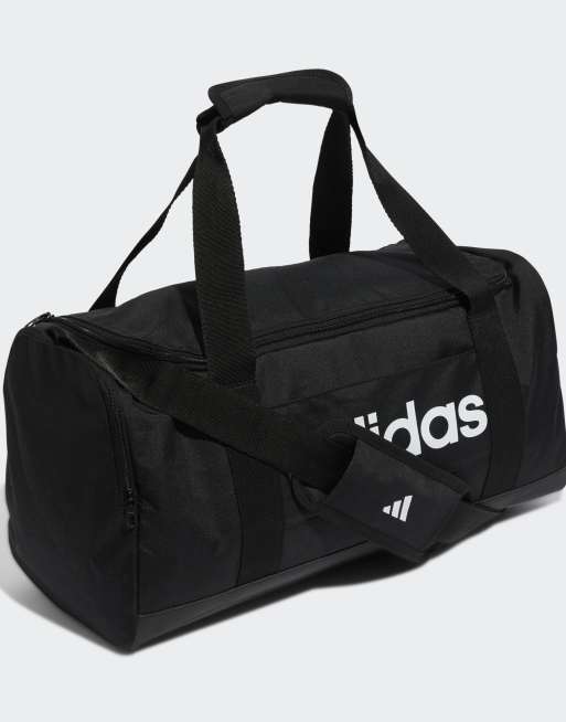 adidas Performance - Petit sac polochon avec motif linéaire - Noir/noir et blanc, 2 de 3