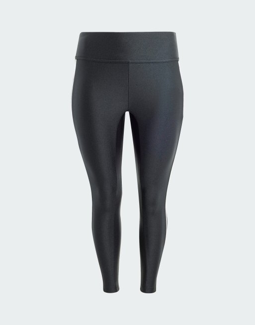 adidas Performance Plus – Leggings in Schwarz mit 3 Streifen, 2 von 4