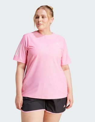 adidas Running Plus Own The Run t-Shirt in pink