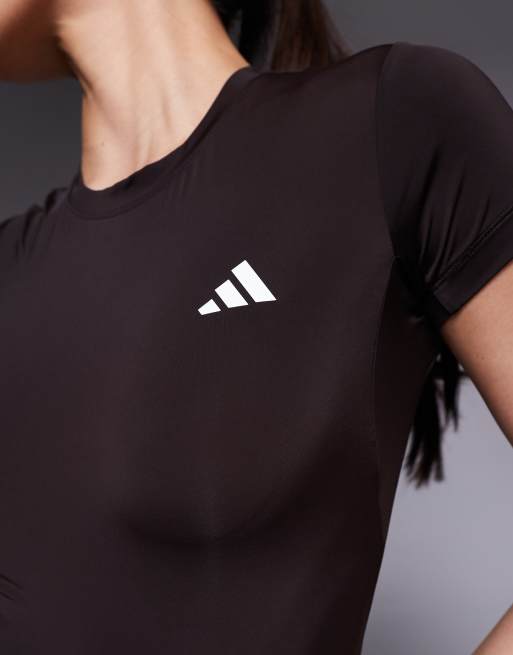 adidas performance power essential tee in brown, 4 of 4
