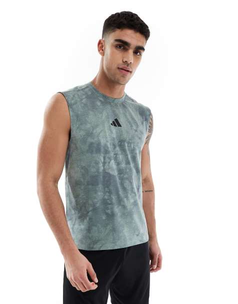 adidas performance – Power – Grafik-Tanktop in Wonder Silver und Schwarz - view 1