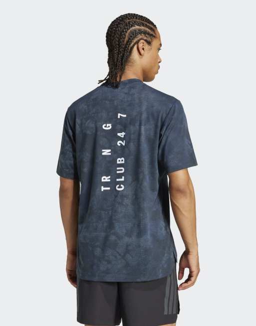 adidas Performance - Power - T-shirt color aurora inchiostro e nera con grafica
