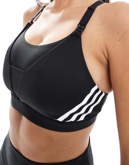 adidas Performance - Powerimpact Luxe - Reggiseno a medio sostegno nero per l'allattamento, 2 di 4