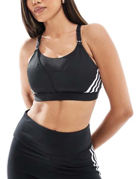 adidas Performance – Powerimpact – Luxuriöser Still-BH in Schwarz mit mittlerer Stützfunktion - view 1