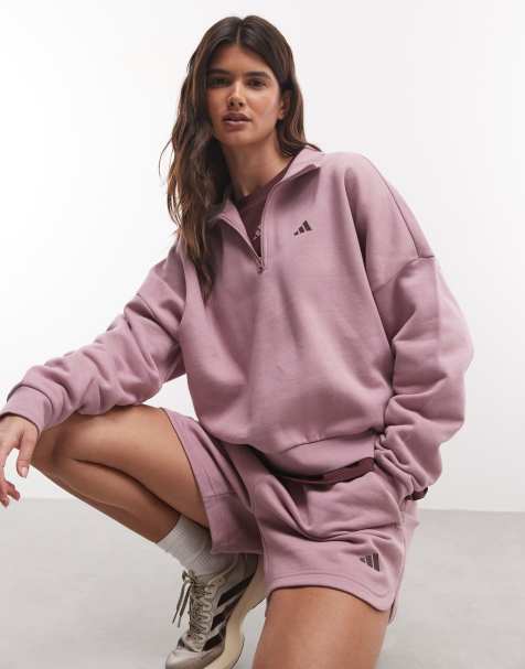 adidas Performance Pull à col montant zippé aux trois bandes Studios lilas - view 1