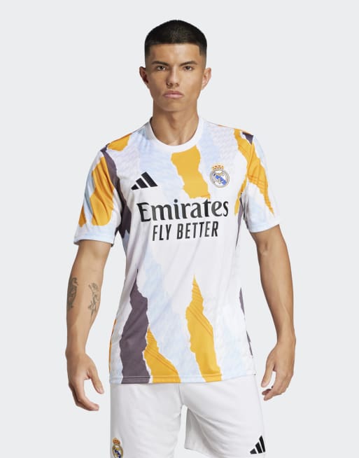 adidas Performance - Real Madrid 24/25 - Maillot d'avant-match - Blanc, orange crew et anthracite