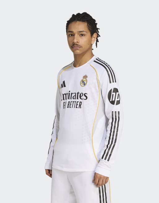 adidas Performance – Real Madrid 25/26 Home Authentic – Biała dżersejowa koszulka piłkarska z długim rękawem