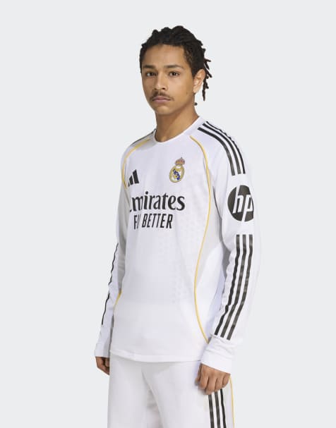 adidas performance Real madrid 25/26 long sleeve home authentic jersey in white - view 1