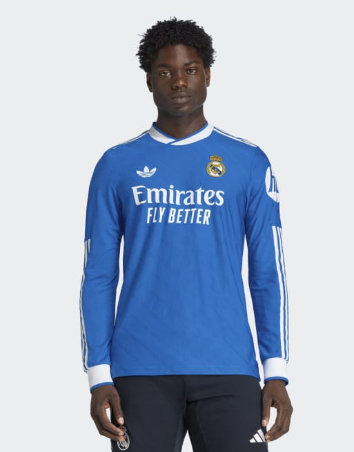 adidas Performance - Real Madrid 25/26 Third Authentic - Blå fodboldtrøje med lange ærmer