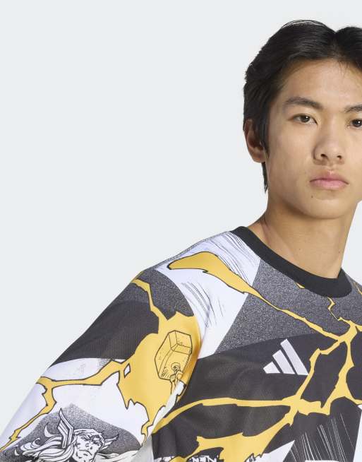 adidas Performance - Real Madrid Avengers 25/26 - Maillot d'avant-match - Blanc/noir/doré vif, 4 de 4