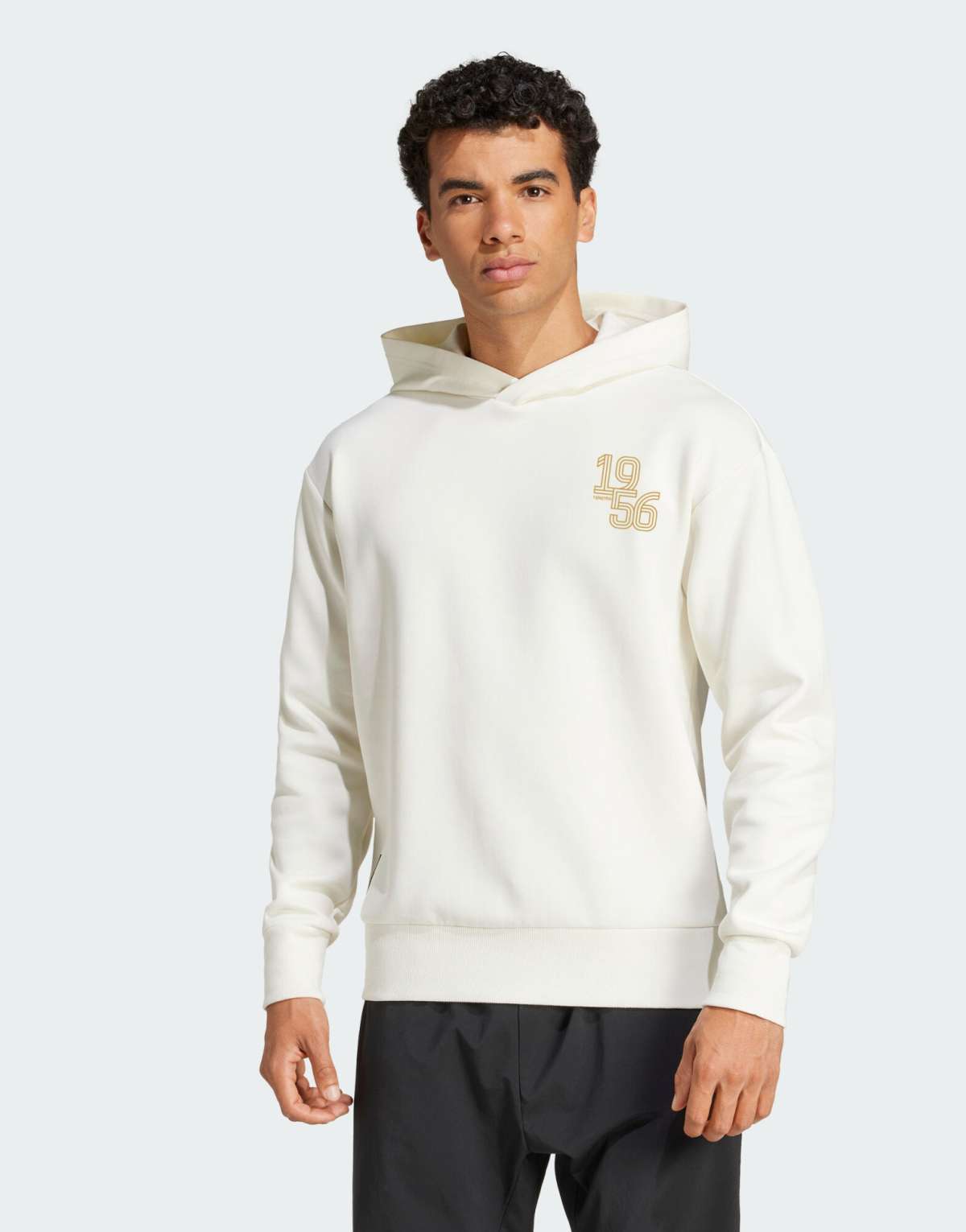 adidas performance Real madrid doubleknit hoodie in off white