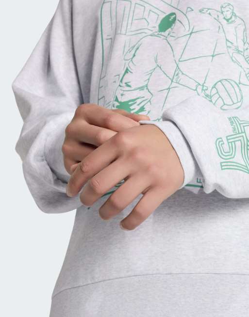 adidas Performance - Real Madrid Heritage - Lysegrå meleret sweatshirt med rund hals, 4 af 4