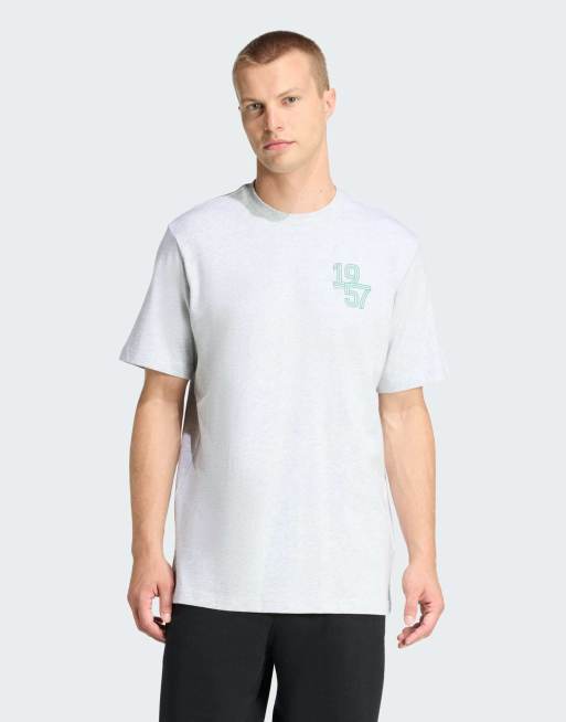 adidas Performance - Real Madrid Heritage - Lysegrå meleret T-shirt i kraftig bomuld