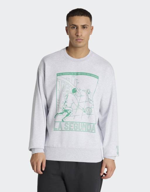 adidas Performance - Real Madrid Heritage - Sweat-shirt ras de cou - Gris clair chiné