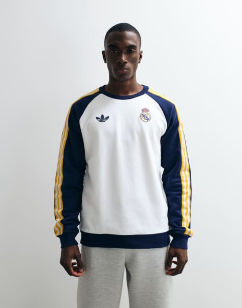 adidas Performance – Real Madrid Originals – Ciemnoniebiesko-biała bluza dresowa z okrągłym dekoltem - view 1